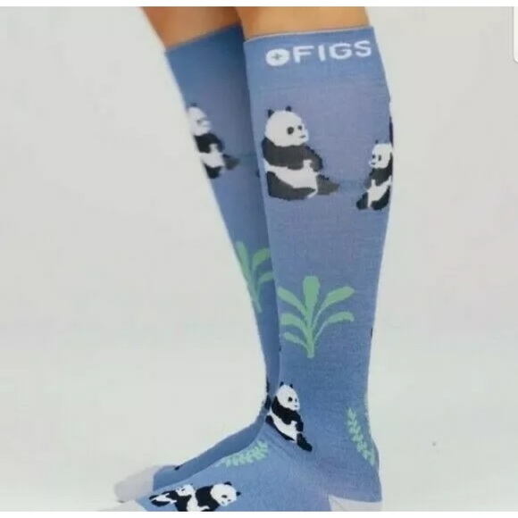 FIGS LE Save The Animals Panda Socks L Light Blue - Picture 2 of 9
